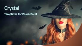 Presentation with spooky - Cool new theme with hat with long curly red backdrop and a tawny brown colored foreground