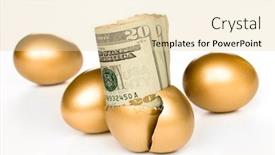  Presentation with cash - Slide deck having hatched-golden-egg-reveals background and a lemonade colored foreground