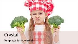  Presentation with chef - Colorful slides enhanced with hate - broccoli again - child backdrop and a  colored foreground