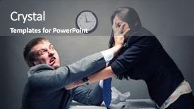  Presentation with fight - Colorful presentation theme enhanced with hate - fight backdrop and a gray colored foreground