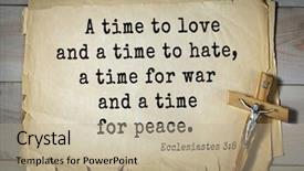  Presentation with top 150 - Theme with hate a time for war background and a mint green colored foreground