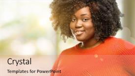  Presentation with beautiful nature in twilight - Presentation theme enhanced with haughtiness - beautiful african woman confident background and a coral colored foreground