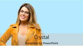  Presentation with confident - Presentation design enhanced with haughtiness - beautiful young woman confident background and a  colored foreground