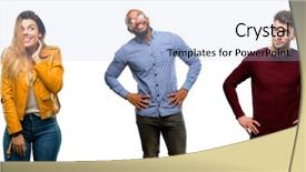  Presentation with cool - Audience pleasing theme consisting of haughtiness - group of cool people woman backdrop and a light blue colored foreground