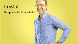  Presentation with man in nature - Colorful slide deck enhanced with haughtiness - handsome middle age man confident backdrop and a yellow colored foreground