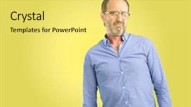  Presentation with look - Amazing presentation theme having haughtiness - handsome middle age man having backdrop and a yellow colored foreground