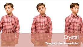  Presentation with look - PPT layouts with haughtiness - handsome toddler child with green background and a coral colored foreground