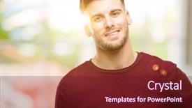  Presentation with man looking up happy - Amazing presentation design having haughtiness - handsome young man confident backdrop and a tawny brown colored foreground