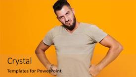  Presentation with standing strong - Amazing theme having haughtiness - portrait of a strong young backdrop and a  colored foreground