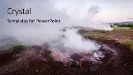  Presentation with southwestern - PPT layouts featuring haukadalur valley near famous geysir background and a light blue colored foreground