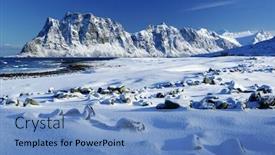  Presentation with norway - Slides having haukland-beach-in-lofoten-archipelago background and a teal colored foreground