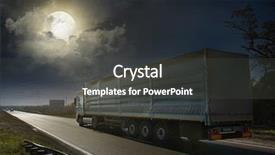  Presentation with haulage - Amazing PPT theme having haulage - trailer on the way backdrop and a dark gray colored foreground