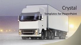  Presentation with haulage - Presentation theme having haulage - white truck with cargo container background and a light gray colored foreground