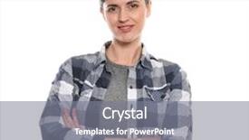  Presentation with truck driver - Cool new PPT layouts with hauling - long-haul truck driver on white backdrop and a  colored foreground