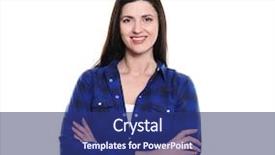  Presentation with truck driver - PPT theme featuring hauling - long-haul truck driver on white background and a navy blue colored foreground