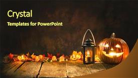  Presentation with lantern - Cool new presentation theme with haunted - halloween pumpkin head jack lantern backdrop and a wine colored foreground