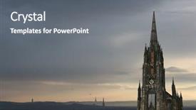  Presentation with gothic - PPT theme consisting of haunted house - mystery gothic castle edinburgh background and a gray colored foreground