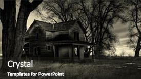  Presentation with haunted - Audience pleasing PPT theme consisting of haunted house as i was backdrop and a wine colored foreground