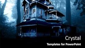  Presentation with old house - Cool new slide deck with haunted-house-old-abandoned-house backdrop and a black colored foreground