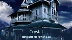  Presentation with night sky - Slides featuring haunted-house-on-night-sky background and a  colored foreground