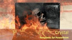  Presentation with haunted - Presentation design enhanced with haunted-laptop-evil-human-skull background and a red colored foreground