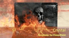  Presentation with haunted - Slide set with haunted-laptop-evil-human-skull background and a red colored foreground