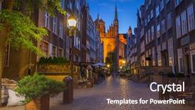  Presentation with architecture - Beautiful PPT theme featuring architecture of mariacka st mary backdrop and a tawny brown colored foreground