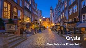  Presentation with street of shanghai on the night - Theme having architecture of mariacka st mary background and a tawny brown colored foreground
