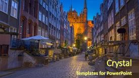  Presentation with street of shanghai on the night - Cool new theme with architecture of mariacka st mary backdrop and a tawny brown colored foreground