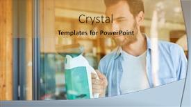  Presentation with birth jesus stained glass window - Slide set consisting of hausmann-with-window-vacuum-cleaner background and a yellow colored foreground