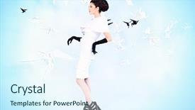  Presentation with black art - Colorful slide set enhanced with haute couture - art fashion photo backdrop and a sky blue colored foreground