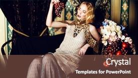  Presentation with luxury fashion - Presentation design enhanced with haute couture - beautiful fashion model background and a violet colored foreground