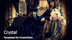  Presentation with luxury fashion - PPT theme featuring haute couture - beautiful fashion model background and a black colored foreground