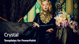  Presentation with luxury fashion - PPT layouts with haute couture - beautiful fashion model background and a  colored foreground