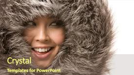  Presentation with clothing - Colorful slide deck enhanced with haute couture - beautiful young girl in fur backdrop and a tawny brown colored foreground