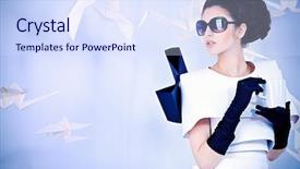  Presentation with black art - Cool new theme with haute couture - close-up art fashion photo backdrop and a sky blue colored foreground