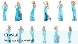  Presentation with tall - Audience pleasing presentation design consisting of haute couture - fashion concept with tall model backdrop and a  colored foreground