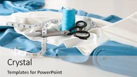  Presentation with equipment - PPT theme consisting of haute couture - fashion designer studio with professional background and a white colored foreground