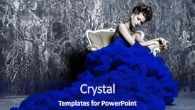  Presentation with luxury lifestyle - PPT theme having haute couture - fashion shot beautiful young woman background and a navy blue colored foreground