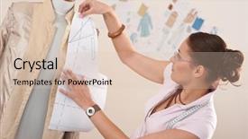  Presentation with black male female fashion - Audience pleasing slide deck consisting of haute couture - female fashion designer working backdrop and a lemonade colored foreground