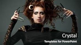  Presentation with fashion - Colorful PPT layouts enhanced with haute couture - high fashion model in black backdrop and a  colored foreground