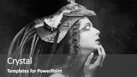  Presentation with makeup fashion model applying lipstick - Presentation design with haute couture - high fashion model with creative background and a  colored foreground