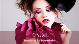  Presentation with artwork - Amazing slides having haute couture - young woman dressed in avant backdrop and a  colored foreground