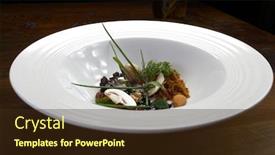  Presentation with haute cuisine - Amazing PPT layouts having haute cuisine gastronomic backdrop and a tawny brown colored foreground