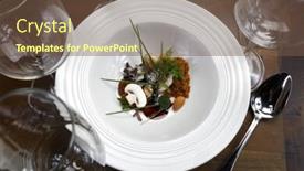  Presentation with haute cuisine - Slide deck featuring haute cuisine gastronomic background and a tawny brown colored foreground