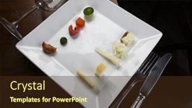  Presentation with haute cuisine - Amazing slide deck having haute cuisine gastronomic backdrop and a wine colored foreground