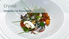  Presentation with haute cuisine - PPT layouts consisting of haute cuisine background and a sky blue colored foreground