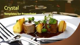  Presentation with haute cuisine - Slide deck featuring haute cuisine background and a tawny brown colored foreground