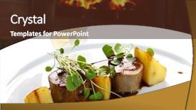  Presentation with haute cuisine - Amazing slide deck having haute cuisine backdrop and a tawny brown colored foreground
