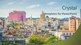  Presentation with cuba - Amazing PPT theme having havana cuba downtown skyline backdrop and a light blue colored foreground